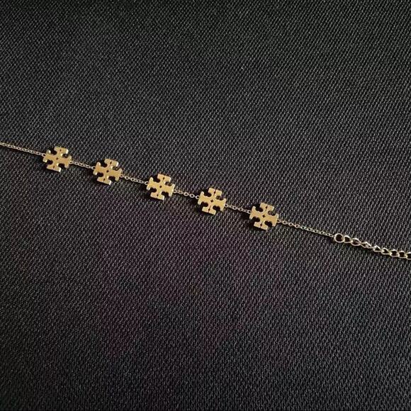 NWT Tory Burch Gold Logo Adjustable Bracelet - Picture 4 of 7